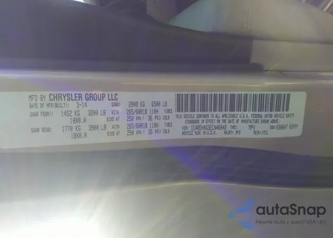 2014 Dodge Durango Sxt из США, поврежденный, VIN 1C4RDHAG3EC446042